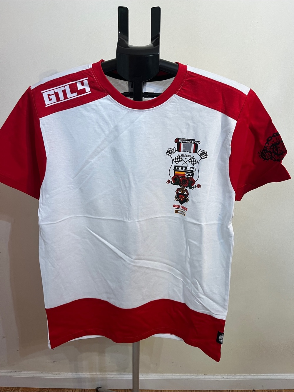 GTL4 Red and White Patch Logo Tee